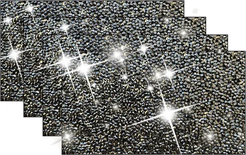 Vista 8 de Juego de 1 mantel individual redondo en negro, manteles individuales brillantes resistentes al calor, lavables, para cena, cocina, boda, decorativos