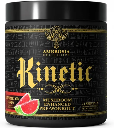 Vista 9 de Ambrosia Kinetic - Polvo orgánico para preentrenamiento Preentrenamiento natural mejorado con hongos Superalimento en polvo nootrópico