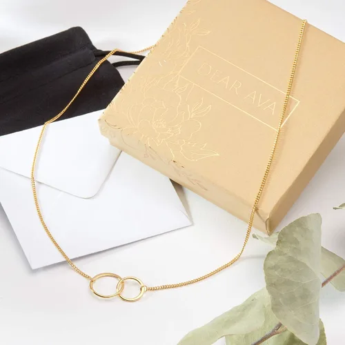 Vista 7 de Dear Ava Collar de regalo para mujeres y niñas, colgante de joyería moderna ajustable, idea de regalo de amor para ella con tarjeta sincera, regalos