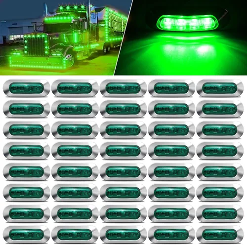 Vista 7 de ALFU 40 PCS Luces LED Ámbar DC 12-24V para Remolque, Luces Marcadoras Laterales Delanteras Traseras de Posición con Bisel Cromado para Remolque