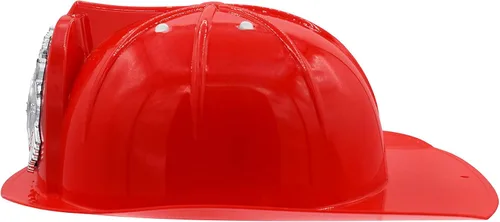 Vista 3 de Nicky Bigs Novelties Disfraz de casco de bombero de lujo para niños, accesorio de disfraz de bombero