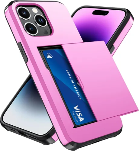 Vista 55 de Qinmay Funda compatible con iPhone 7 Plus/8 Plus con tarjetero, doble capa a prueba de golpes, funda protectora resistente con ranura oculta Negro