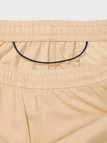 Vista 4 de Tommy Hilfiger Pantalón de algodón y lino con cordón para mujer con trabillas para dominar