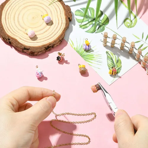 Vista 6 de KitBeads Enamel Animal Charm Alloy Cartoon Pendnats for Jewelry Making Bulk Bee 8Pcs