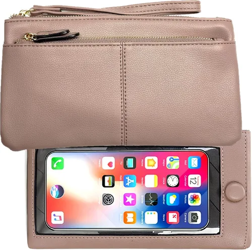 Vista 9 de Funda de cuero para teléfono con pantalla táctil, cartera de mano para mujeres y niñas