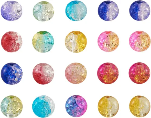 Vista 17 de Craftdady - 500 piezas de cuentas de vidrio redondas de 4 mm esmeriladas transparentes con cristal mate. Cuentas de vidrio esféricas pequeñas y 20