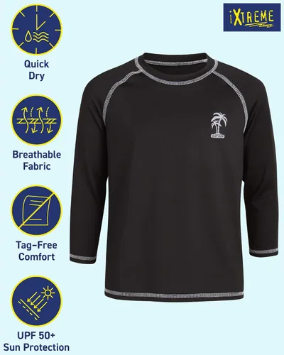 Vista 2 de iXtreme Camiseta de natación de manga larga UPF 50+ de secado rápido para niños (2T-20)