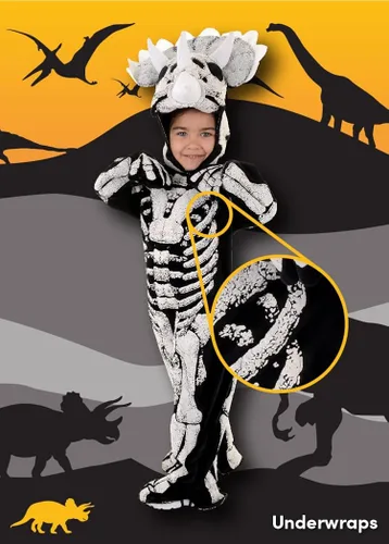 Vista 3 de UNDERWRAPS Disfraz de fósil Triceratops para niños