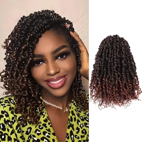 Vista 28 de Paquete de 8 paquetes de cabello de ganchillo súper corto de 6 pulgadas para mujeres negras y niños, extensiones de cabello pretrenzado suave