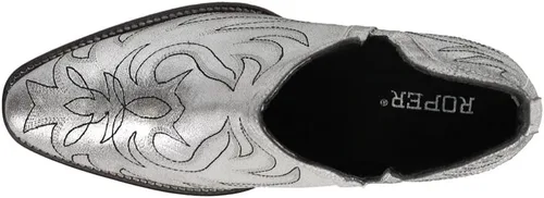 Vista 4 de ROPER Para Mujer Rowdy Bordado Puntera Casual Botas Tobillo Tacón Medio 2-3" - Marrón