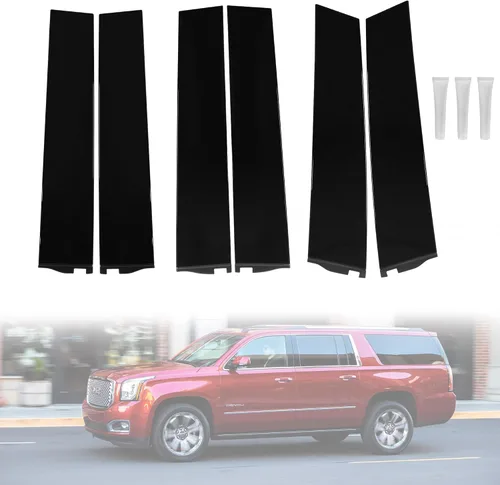 Vista 22 de BASIKER Compatible con Ford Explorer 2002 a 2010 Kit de moldura de poste de pilar con teclado/sin teclado, cubierta de pilar B de ventana de puerta