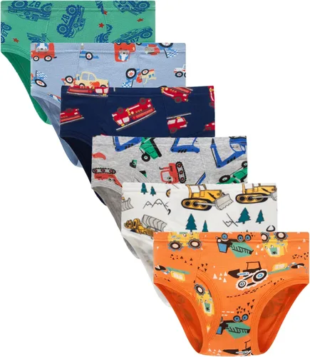 Vista 13 de Boboking - Calzoncillos 100% de algodón, para niños pequeños, ropa interior suave, con diseño de dinosaurios y de camiones