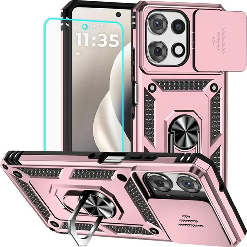 Vista 12 de HNHYGETE Funda para Moto G Power 5G 2024 con protector de pantalla: [grado militar de 20 pies a prueba de caídas] Funda protectora a prueba