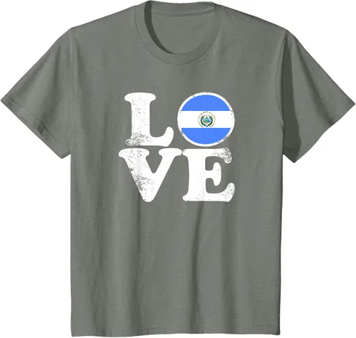 Vista 92 de Love El Salvador Flag tShirt Home Pride Distressed Tee T-Shirt