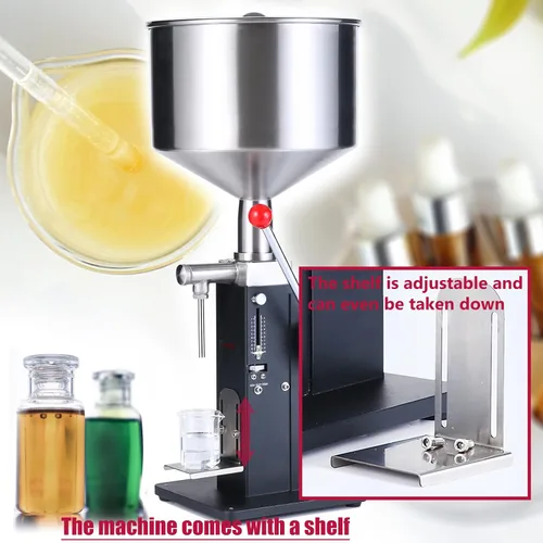 Vista 3 de Máquina manual de llenado de líquido y pasta KIMTEM, llenador de botellas ajustable 5-50ml A03