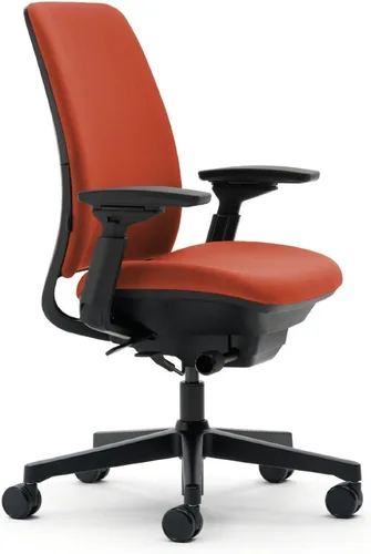 Vista 7 de Steelcase - Silla Amia tapizada en tela negra, Tela