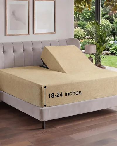Vista 174 de Sábana bajera ajustable extra profunda Twin XL – Sábana bajera individual de lujo de hotel solamente – Se adapta fácilmente a colchones de 18 a 24