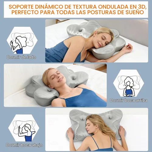 Vista 3 de CCidea - Almohada refrescante para aliviar el dolor para soporte de cuello, almohada cervical de 3 agujeros para un sueño acogedor, almohada