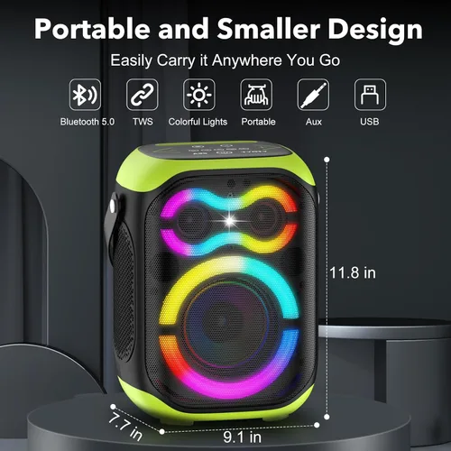 Vista 3 de Altavoces Bluetooth portátiles 80 W gran potente inalámbrico al aire libre fuerte estéreo sonido bajo profundo Boombox TWS altavoz de fiesta en casa