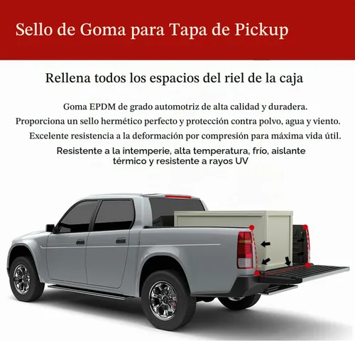 Vista 7 de Sello de cubierta Tonneau para camión, kit de sellado de puerta trasera, sello de goma para tapa de camionetas, sello de carcasa de cámper con doble