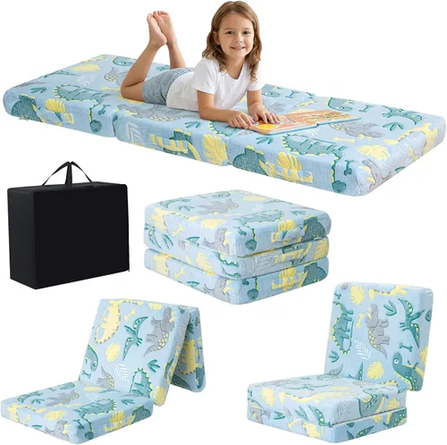 Vista 8 de MeMoreCool Colchón plegable de suelo para niños, tapete para siesta de suelo para dormir, guardería, cama plegable para niños pequeños, colchón