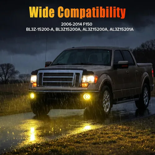 Vista 6 de Fog Lights for 2006-2014 F150 Yellow DRL OEM Fit U-V Coated 3D Lighting