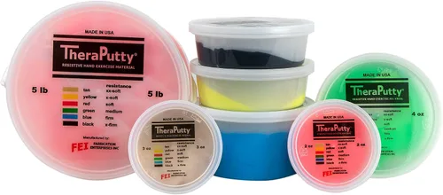 Vista 17 de CanDo 10-0920 TheraPutty - Masilla de ejercicio de mano estándar, Mediana, 1oz