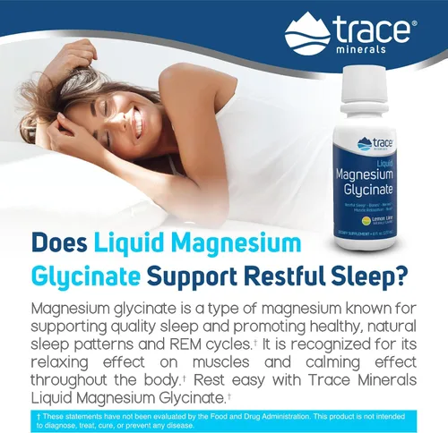 Vista 3 de Trace Minerals Glicinato de magnesio - Magnesio glicinato líquido para la salud de los huesos, nervios y digestión - Respalda la calidad del sueño