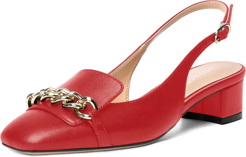 Vista 19 de MOVINSTEPS Zapatos de tacón bajo con hebilla mate para mujer, con correa ajustable, con correa ajustable, tacón bajo, 1.5 pulgadas Beige