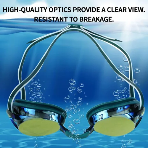 Vista 5 de Water Gear Gafas de natación Metallic Vision, antivaho Junior Fit para competición, cómodas y duraderas
