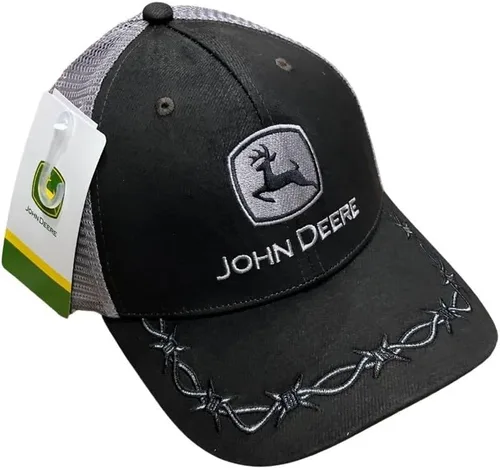 Vista 3 de John Deere Gorra de béisbol con logotipo y malla trasera con contraste, para hombre