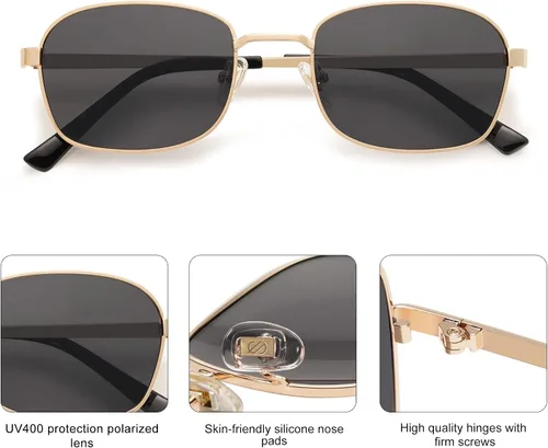 Vista 20 de SOJOS Retro Polarized Oval Sunglasses for Women Men Trendy Classic Shades UV400 Protection SJ1177