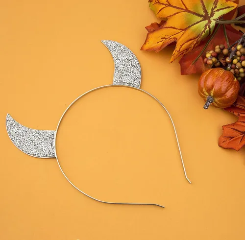 Vista 4 de Lux Accessories - Diadema de metal mezclado con diseño de cuerno de diablo