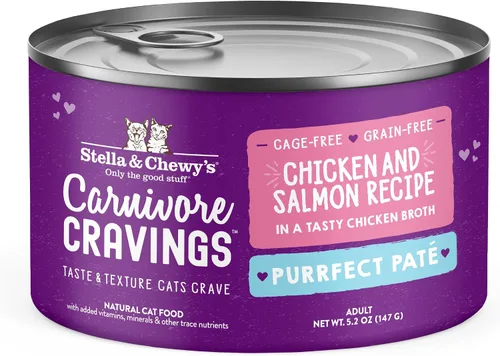 Vista 24 de Stella & Chewy's Carnivore Cravings Purrfect Paté - Alimento húmedo prémium sin granos para gatos, receta de pollo y atún, alto contenido