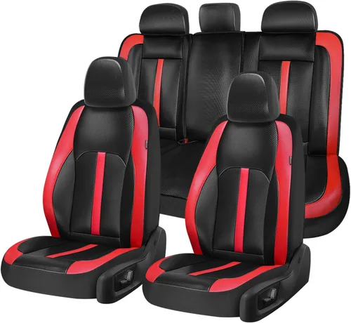 Vista 11 de Coverado Fundas universales de cuero para asientos delanteros, paquete de 2 fundas de asiento para SUV, camioneta, sedán, interior de vehículos