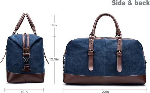 Vista 2 de Bolsa de viaje con lona duradera y piel sintética no es fácil de rasgar y romper adecuada para viajes de negocios turismo camping y actividades al