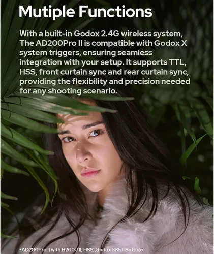 Vista 8 de GODOX AD200 Pro II AD200Pro II 200Ws 2.4G TTL Flash con BD-07