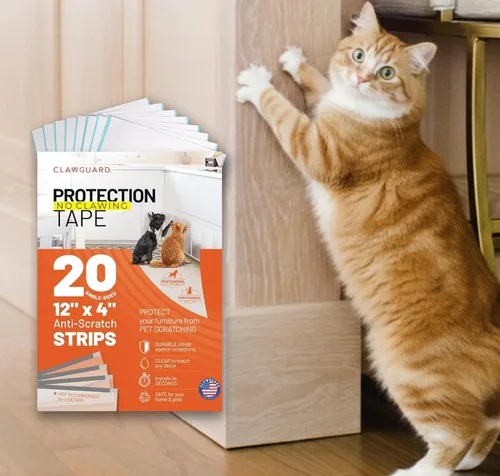 Vista 9 de CLAWGUARD Cinta protectora de arañazos para gatos y perros, 10 hojas XL