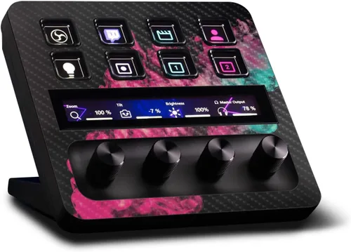 Vista 9 de MightySkins - Piel de fibra de carbono compatible con Elgato Stream Deck + Marble Magma Acabado de fibra de carbono texturizado protector