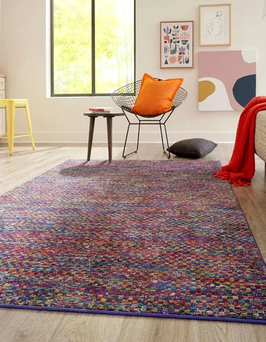 Vista 3 de Unique Loom Calypso Collection - Alfombra rectangular de 2 x 3 pies, color azul y multicolor