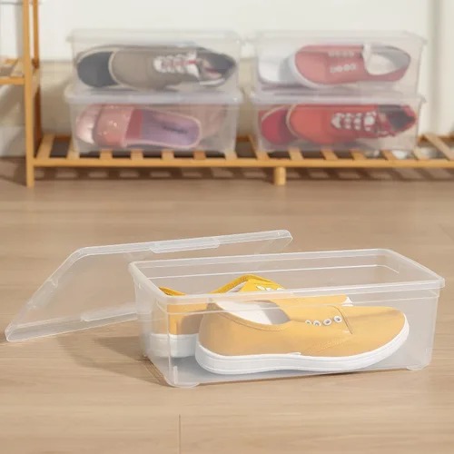 Vista 4 de Caja de almacenamiento con pestillo de 6 cuartos de galón, contenedores de almacenamiento transparentes de plástico con tapas apilables