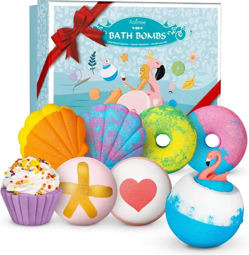 Vista 10 de Aofmee Bombas de baño para niños, 12 bombas de baño para niños con aceite esencial, 6 formas de animales y aroma afrutado, juego de regalo de spa