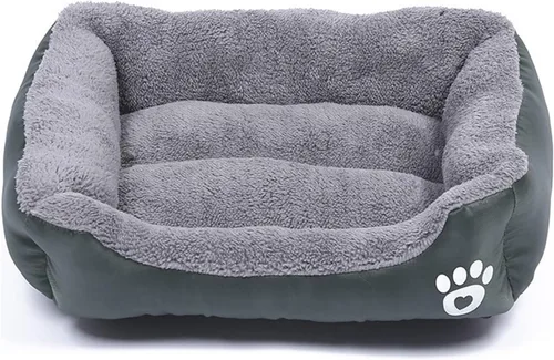 Vista 8 de Camas para perros pequeños, medianos y grandes, cama rectangular para mascotas, lavable, con estampado de leopardo, tamaño S