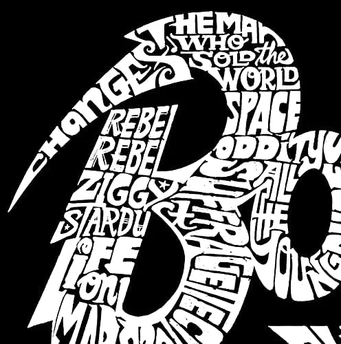 Vista 3 de LA POP ART Womens Word Art T-Shirt - David Bowie Logo