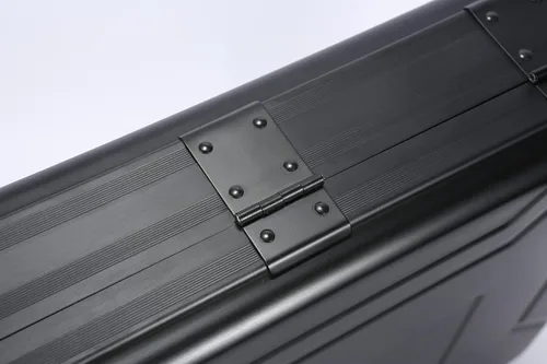 Vista 5 de Urecimy Maletín de metal, caja de herramientas de aluminio, maletín para cuaderno, Negro