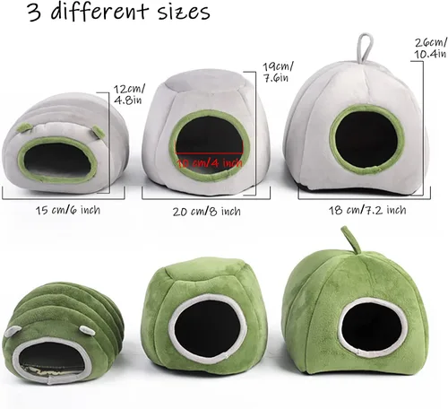 Vista 4 de HLMOptimo Cama escondida de conejillo de indias, casa de conejo, accesorios para cueva, acogedor escondite para conejo, erizo, hurón, chinchilla