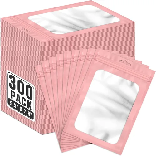 Vista 19 de ANZNKU 300 bolsas holográficas de Mylar resellables, bolsas resellables de 4x6 pulgadas para pequeñas empresas, bolsa de kit para resaca a prueba