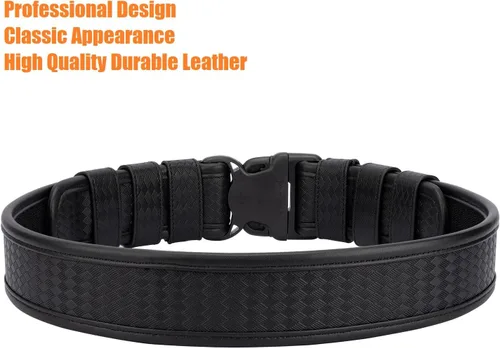Vista 3 de TACNEX Cinturón de Servicio de Tejido de Canasta de 2" con Forro de Gancho 4 Sujetadores Cinturón Interior Reversible de 1.5" para Policía