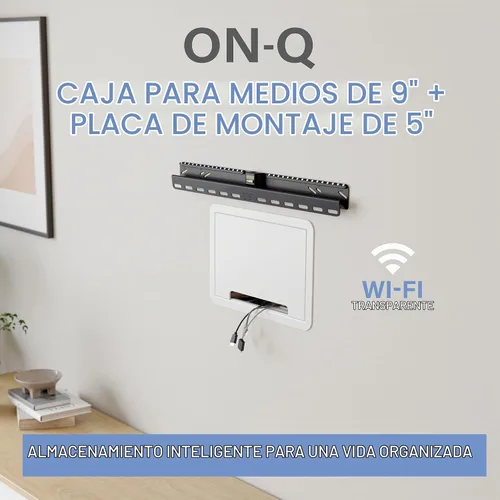Vista 2 de Legrand - OnQ ENP0905NAV1 – manejo de cableado, caja de multimedia de pared, recinto de cableado estructurado de doble propósito con soporte