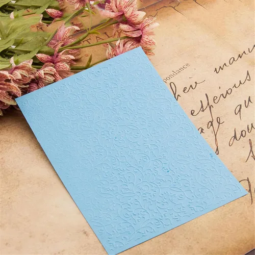Vista 6 de Arbuya Carpetas en relieve de plástico para hacer tarjetas o diario Flores de filigrana en relieve plantillas de álbum de fotos Papel hecho a mano